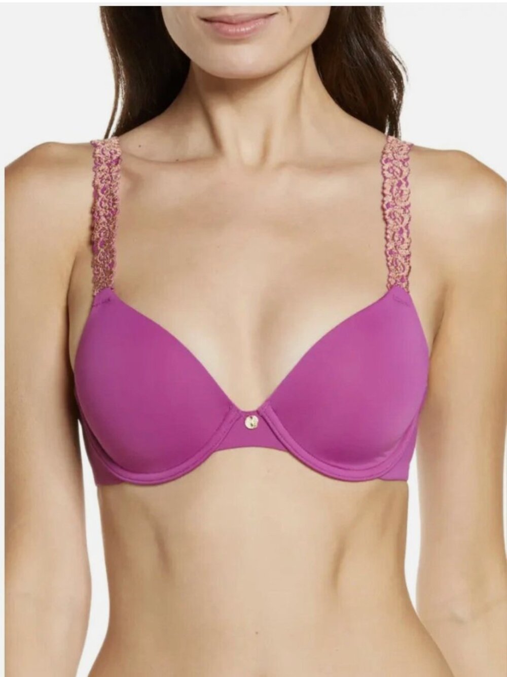 NATORI Rose Dream Custom Coverage Underwire T-Shirt Bra Pinot/Clay Rose 32DD NWT